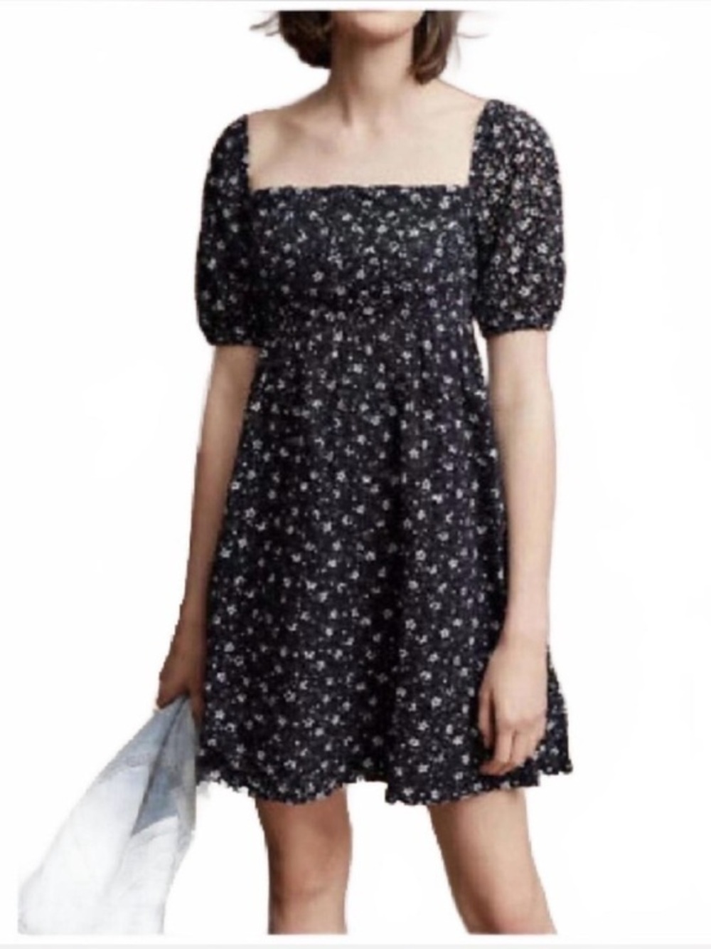 Anthropologie Maeve Lillianne Eyelet Puff Sleeve Off Shoulder Dress 12 / Large